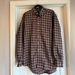 Burberry London Nova Check Plaid Button-up Red Beige White Black XL